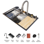 Purity Smart Kitchen Sink, 80 * 48 cm, Korean Stainless, PSM 800 ST